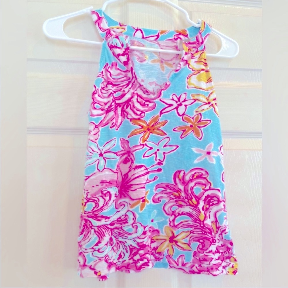 Lilly Pulitzer Pink and Blue Floral Tank Top